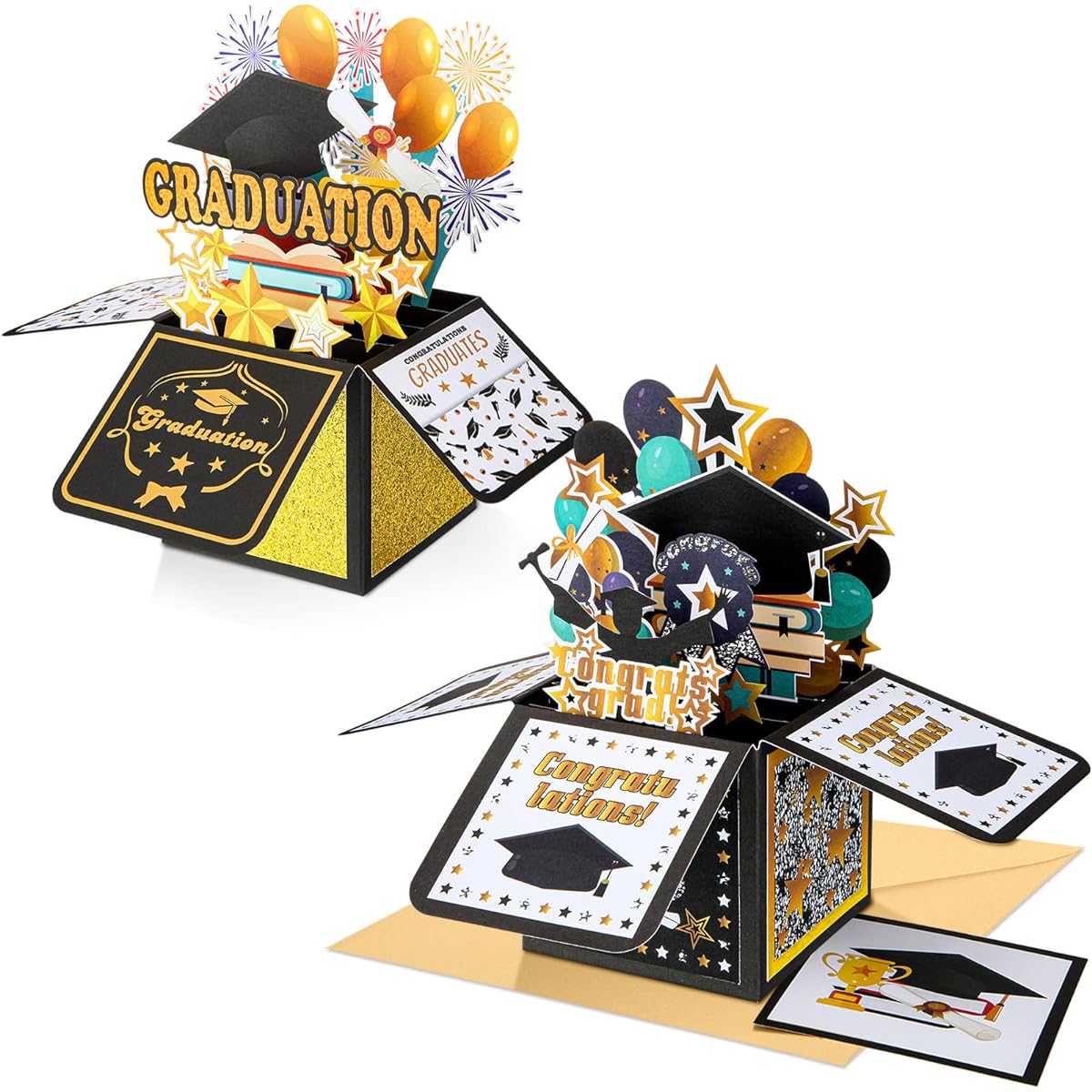 Fuutreo Graduation Pop-up Card Congratulations Graduation Greeting Card with Envelope 3D Card Graduation Pop-up Graduation Card 2023 for High School College