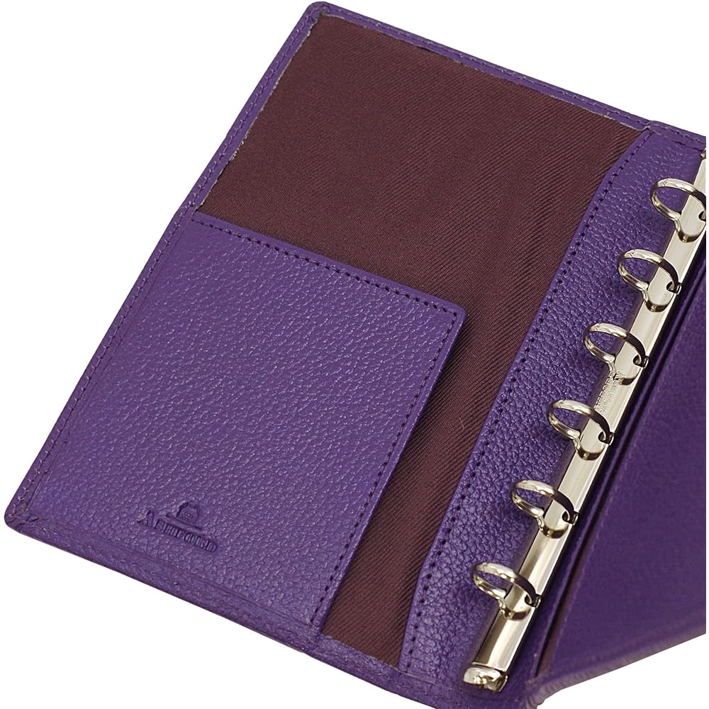 Mini 6 Hole Size Ten Colors Ring Diameter 11mm [Purple] System Notebook Binder 1237-078