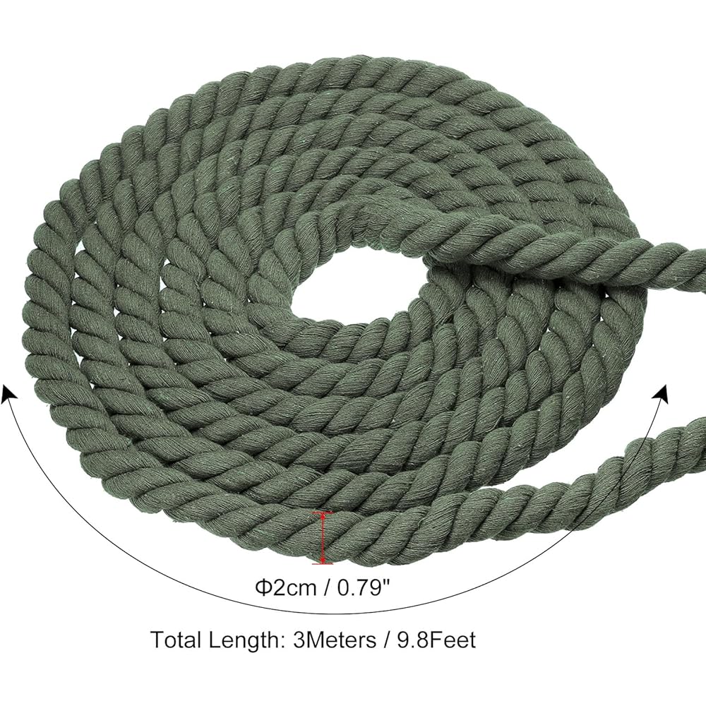 PATIKIL 10 Feet Tug of War Rope for Adults and Teens, 3 Braided Natural Cotton Rope with Dark Green Flag for Garden Games and Team Building Activities
