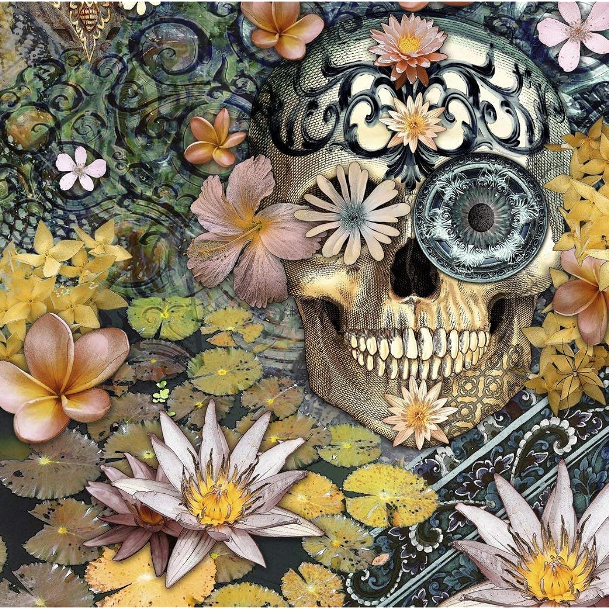 Nautilus Puzzles Mini Wooden Jigsaw Puzzle Day of the Dead 50 Piece Made in the USA.