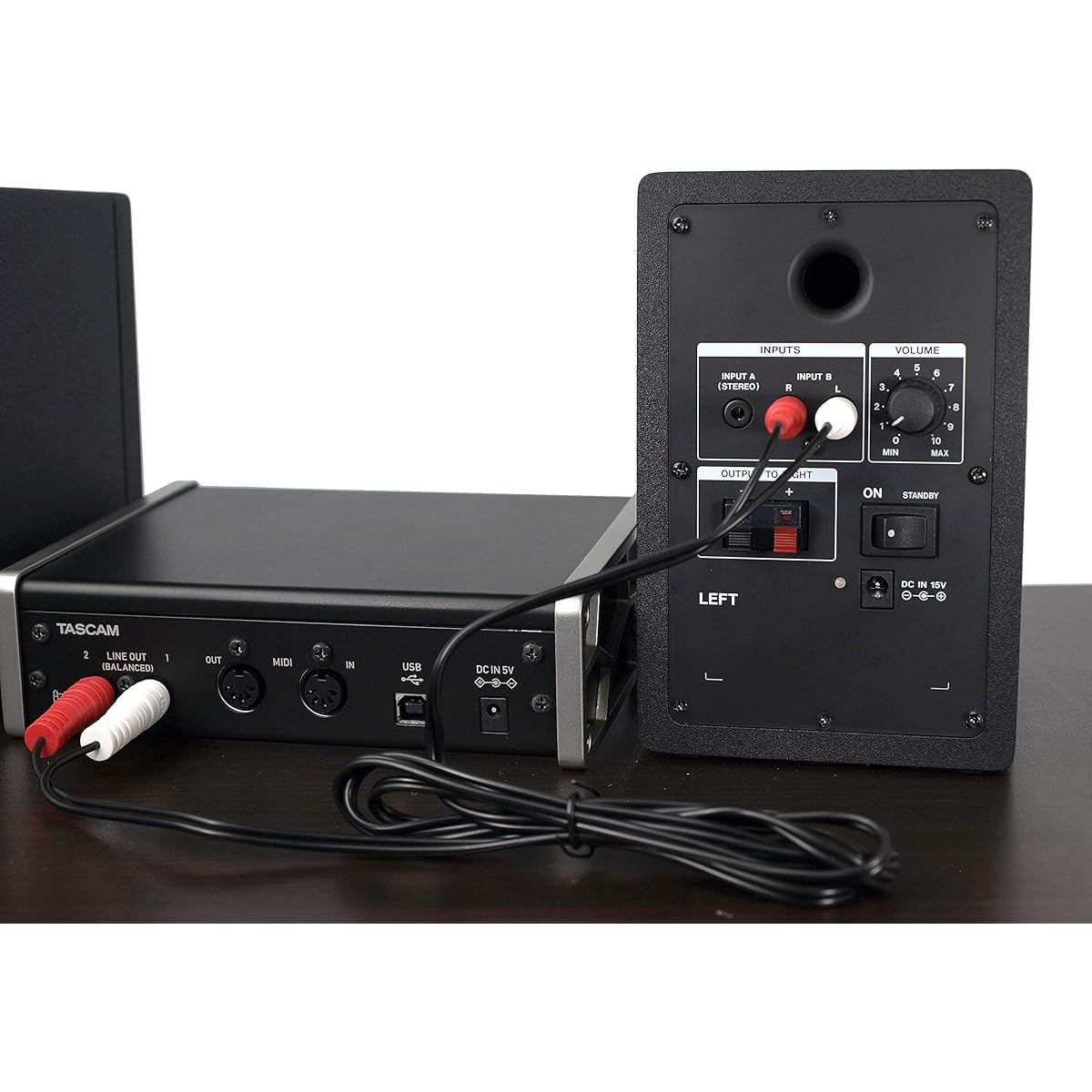 TASCAM VL-S3 2-way powered monitor speaker 3 inch pair with built-in amplifier, bass reflex, PC speaker, desktop, compact, music production, DTM