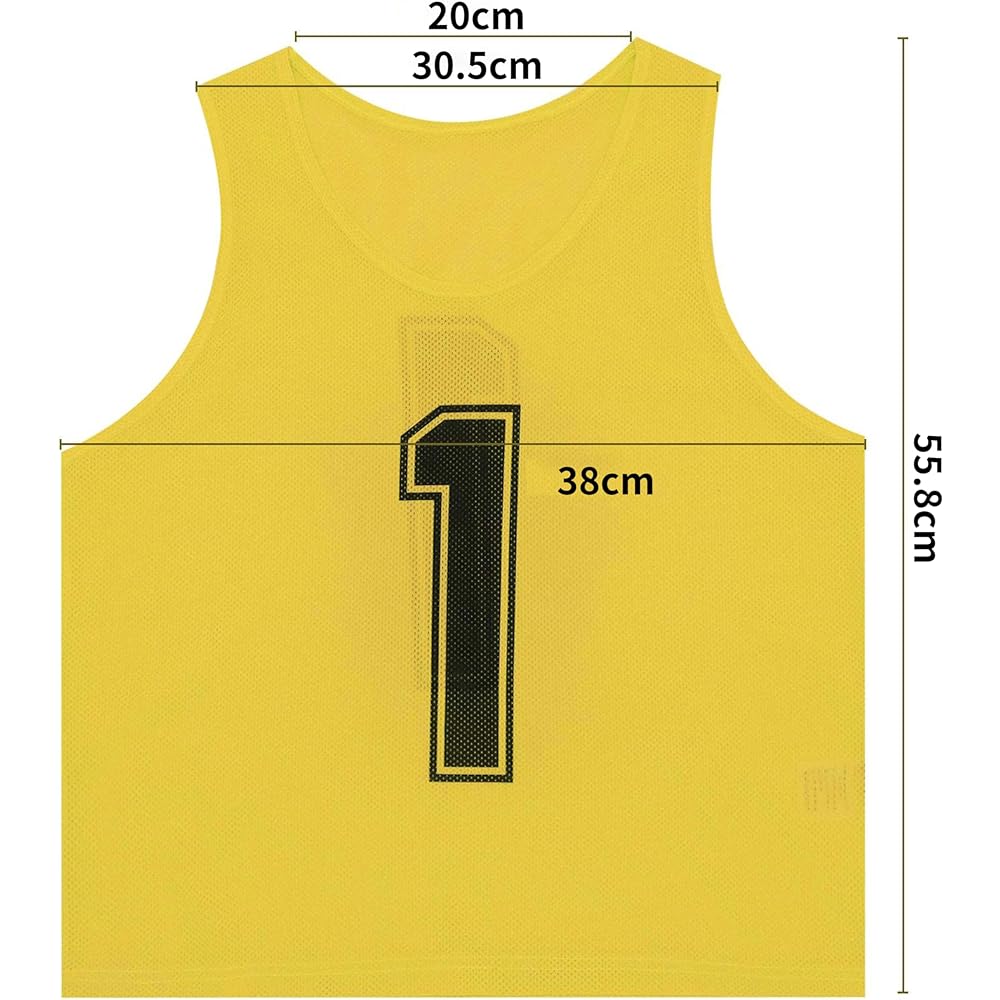 [TOEPODO] 6 Bibs, Children's Training Bibs, Football Bibs, 10 Colors, Sweat Absorbent, Lightweight, Good Breathability, Unisex, Sports Days, Practice Games
