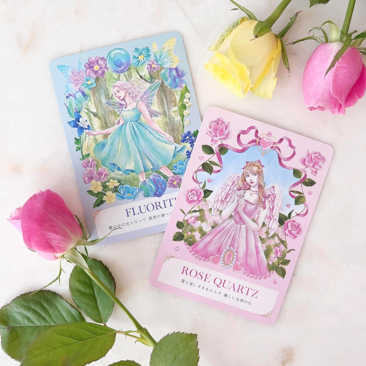 Oracle Card Power Stone Angelic Crystal Oracle Cards Angelic Crystal Oracle Card Supervised by mimineko Tarot Natural Stone [Japanese manual included]
