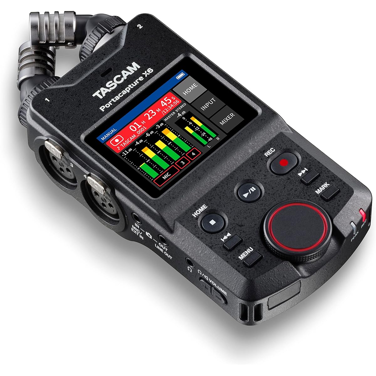 TASCAM Portacapture X6 32bit Float 96kHz (High Resolution) 6 Track Portable Recorder Podcast USB Microphone Youtube ASMR