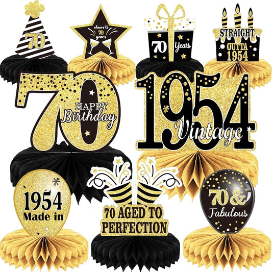 70th Birthday Decorations 70th Birthday Centerpieces Table Decorations 2023 Vintage 1953 Honeycomb Table Topper Back in 1953 70th Birthday Decorations for Men and Women 70th Birthday Party