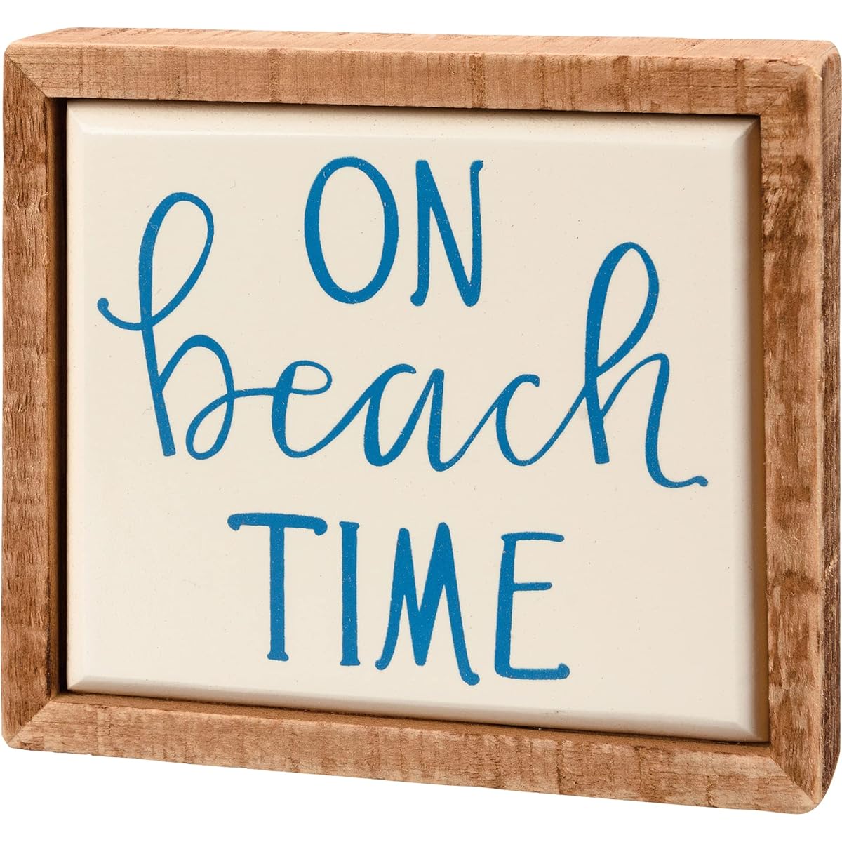 Primitives By Kathy 113427 On Beach Time Mini Box Sign, 4" Long, Wood