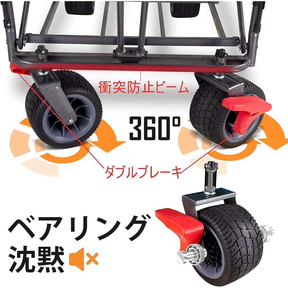 TMZ Folding All Terrain Garden Vehicle, Outdoor Camping Camping Vehicle, Removable Roof, Telescoping Pull Rod, Multi-Speed Adjustable Push Rod, Patented Rear Wheel Swivel Folding Vehicle, 100L Max Load 120KG (Beige/Green )