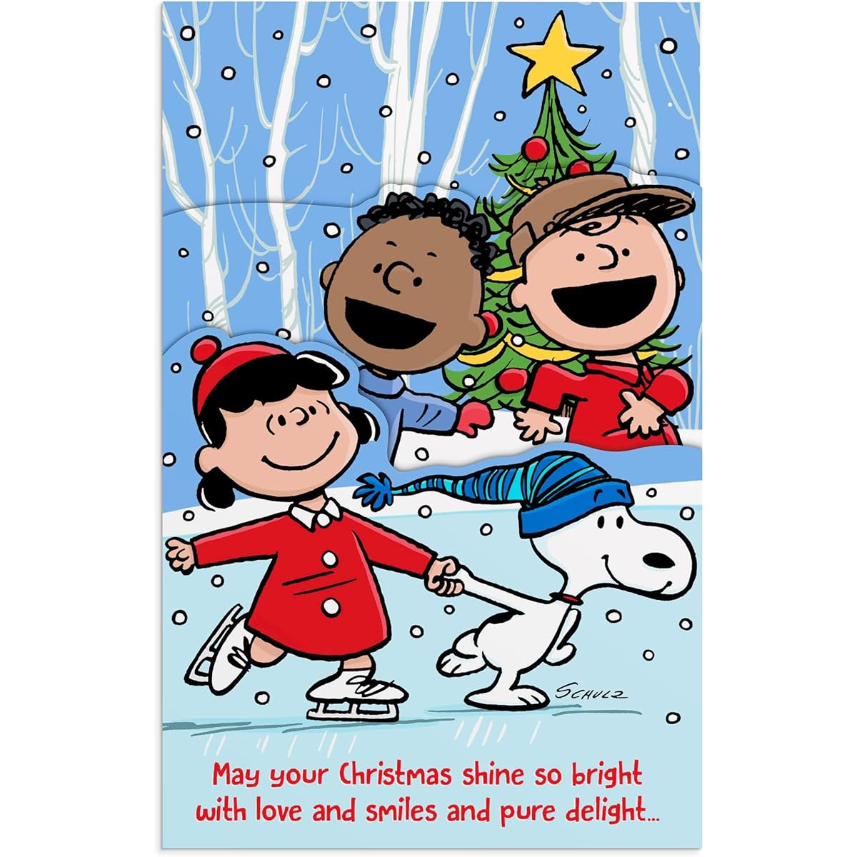 DaySpring - Peanuts - May Your Christmas Shine Bright - 18 Christmas Boxed Cards and Envelopes (U1010)