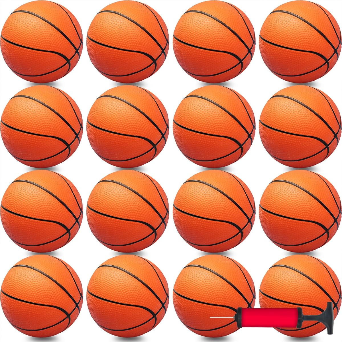 Oleitodh 30 Pack 7" Mini Basketballs with Premium Pump, Perfect for Mini Hoops and Training