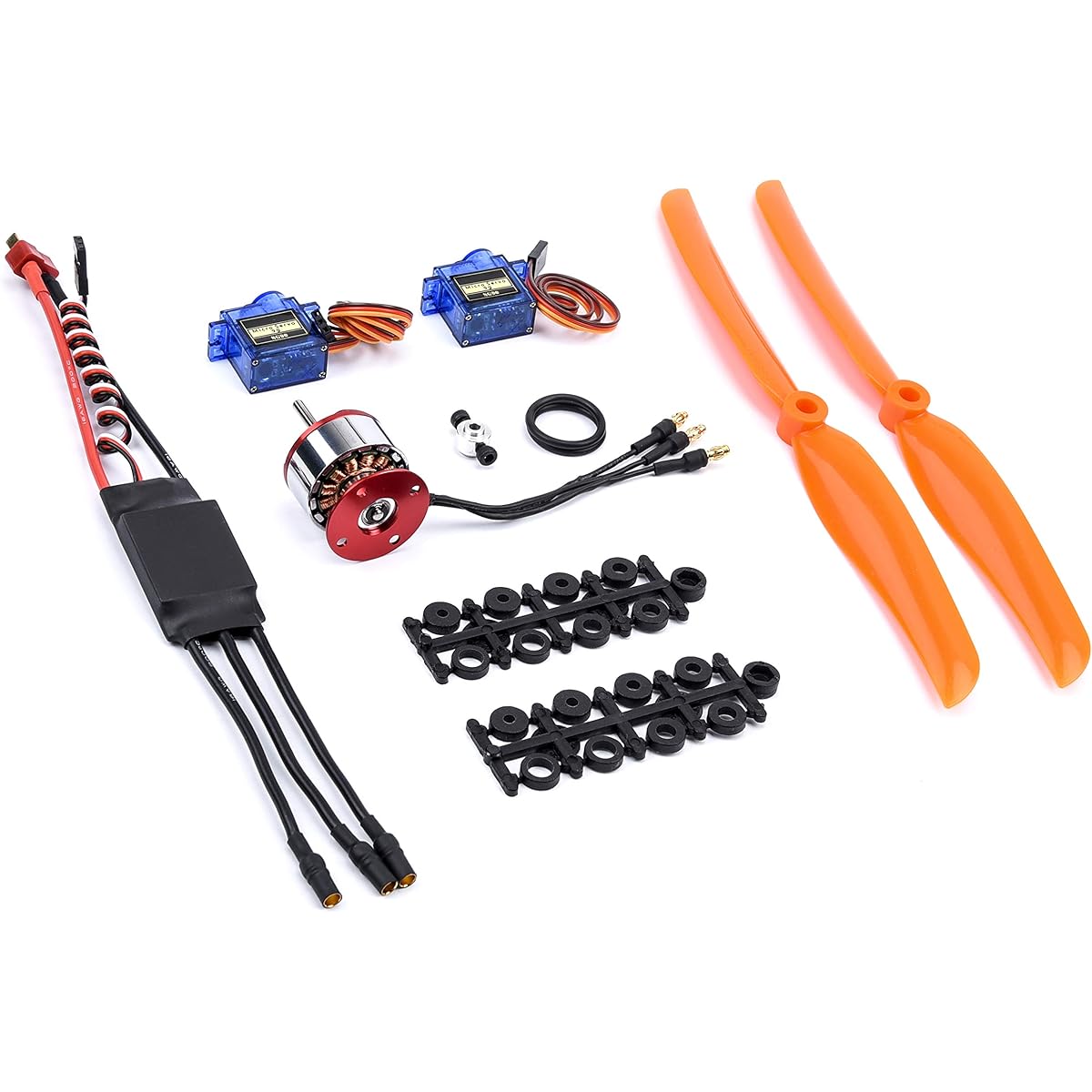 FPVDrone CF2822 1200kv Motor Propeller Saver + 30A BLheli ESC + SG90 Servo + 8060 Propeller for RC Airplane Plane