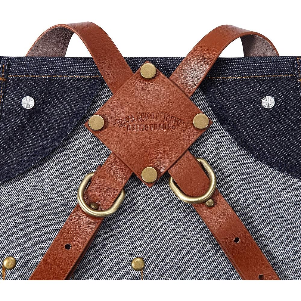 [GRIMSTEADS] Denim Apron Type 4 ROYAL KNIGHT TOKYO Barber Salon Beauty Salon BARBER L Size