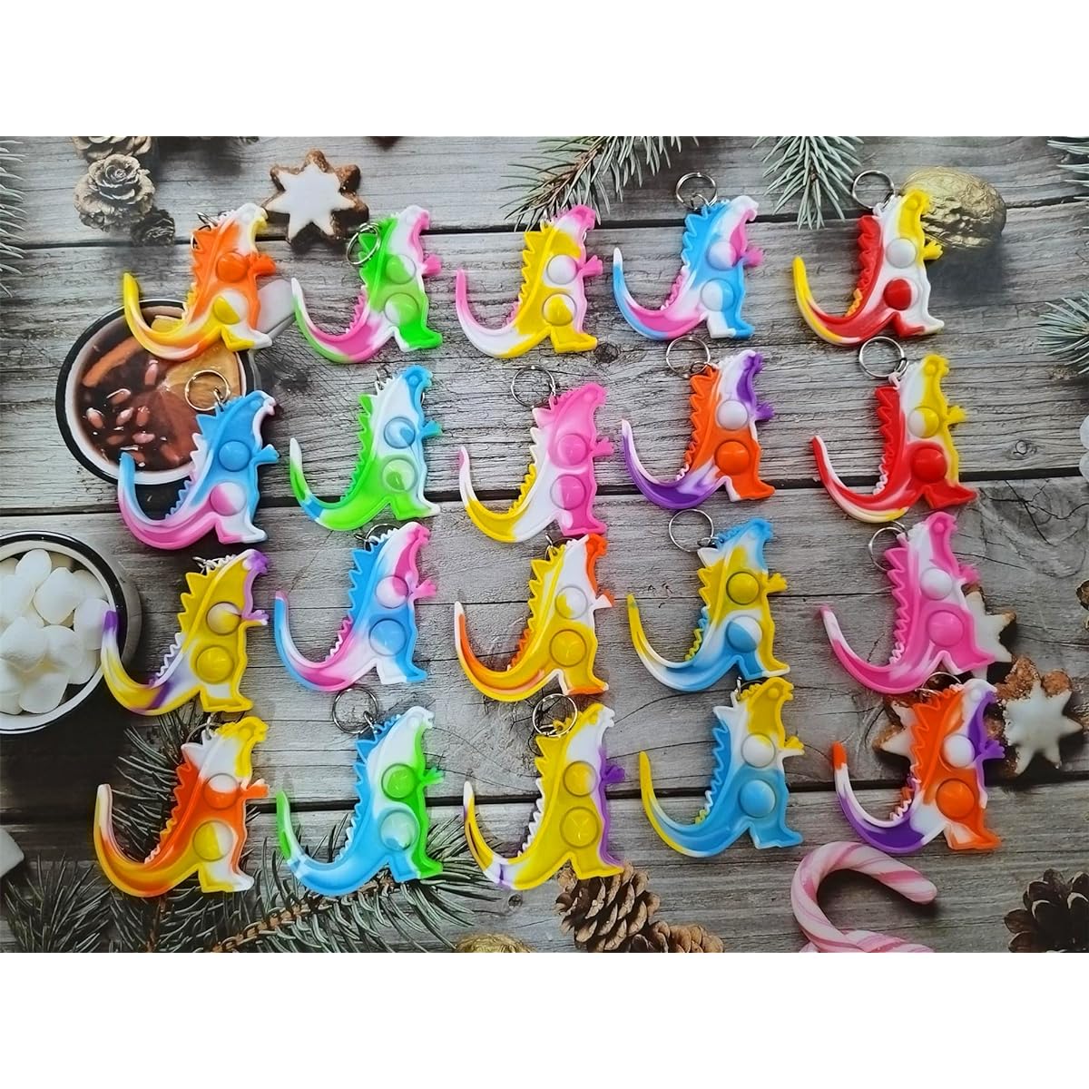 (Student Party Favors) Godzilla Mini Pop Fidget Gifts 20 Pack Holiday Boys Girls Kids Party Favors Classroom Student Prizes