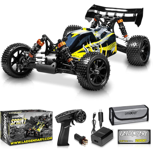 LAEGENDARY 1:10 Large Scale RC Car 35+ km/h High Speed - Remote Control Car 4x4 Off-Road Monster Truck - High Speed Racing Electric Hobby Grade Waterproof Toy Vehicle for Adults 30+ Minutes Play
