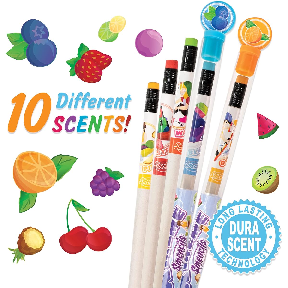 X-Treme Smencils Cylinder - HB #2 Scented Pencils 50 Count - Kids Gifts, Classroom Rewards, Party Favors