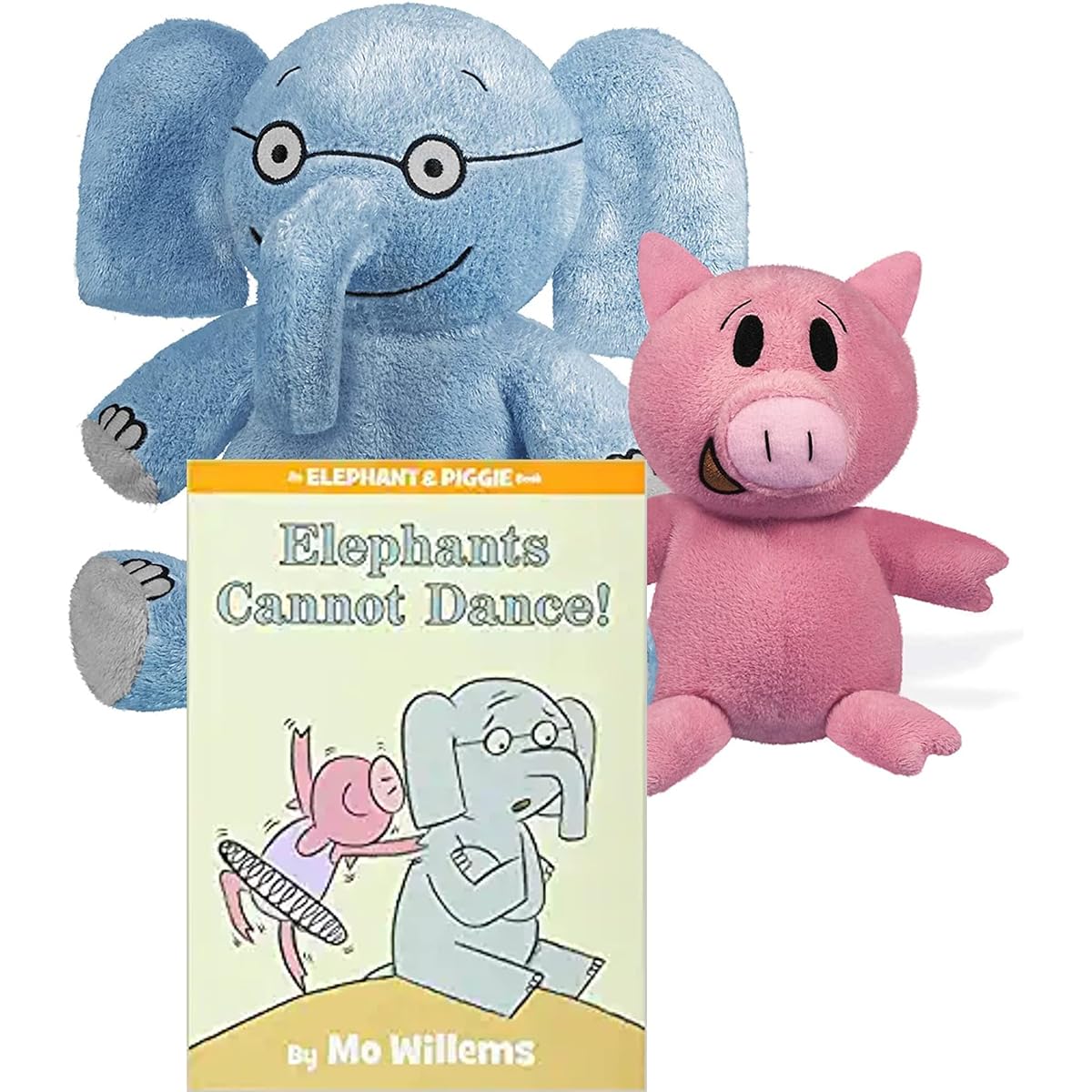 Elephant & Piggie Plush Toy and Elephants Don't Dance Book Set