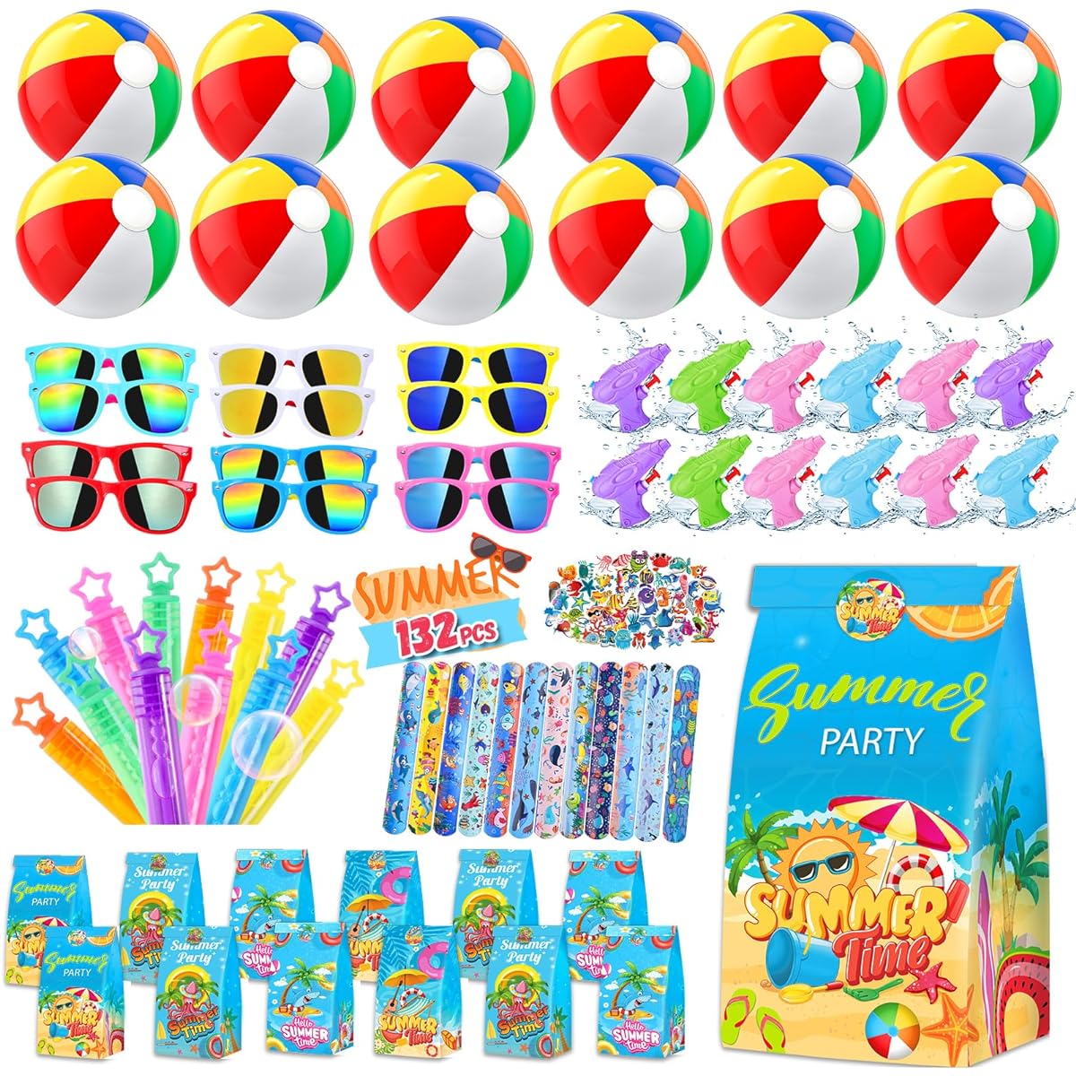 FUNSENLY Beach Party Favors for Kids Ages 3-12