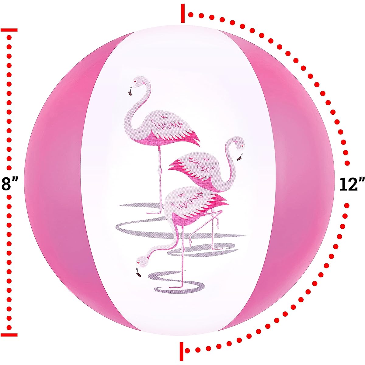 Inflatable Beach Balls Party Pack of 12 12" Pink Flamingo for Beach or Pool Ping/Flamingo Themed Parties