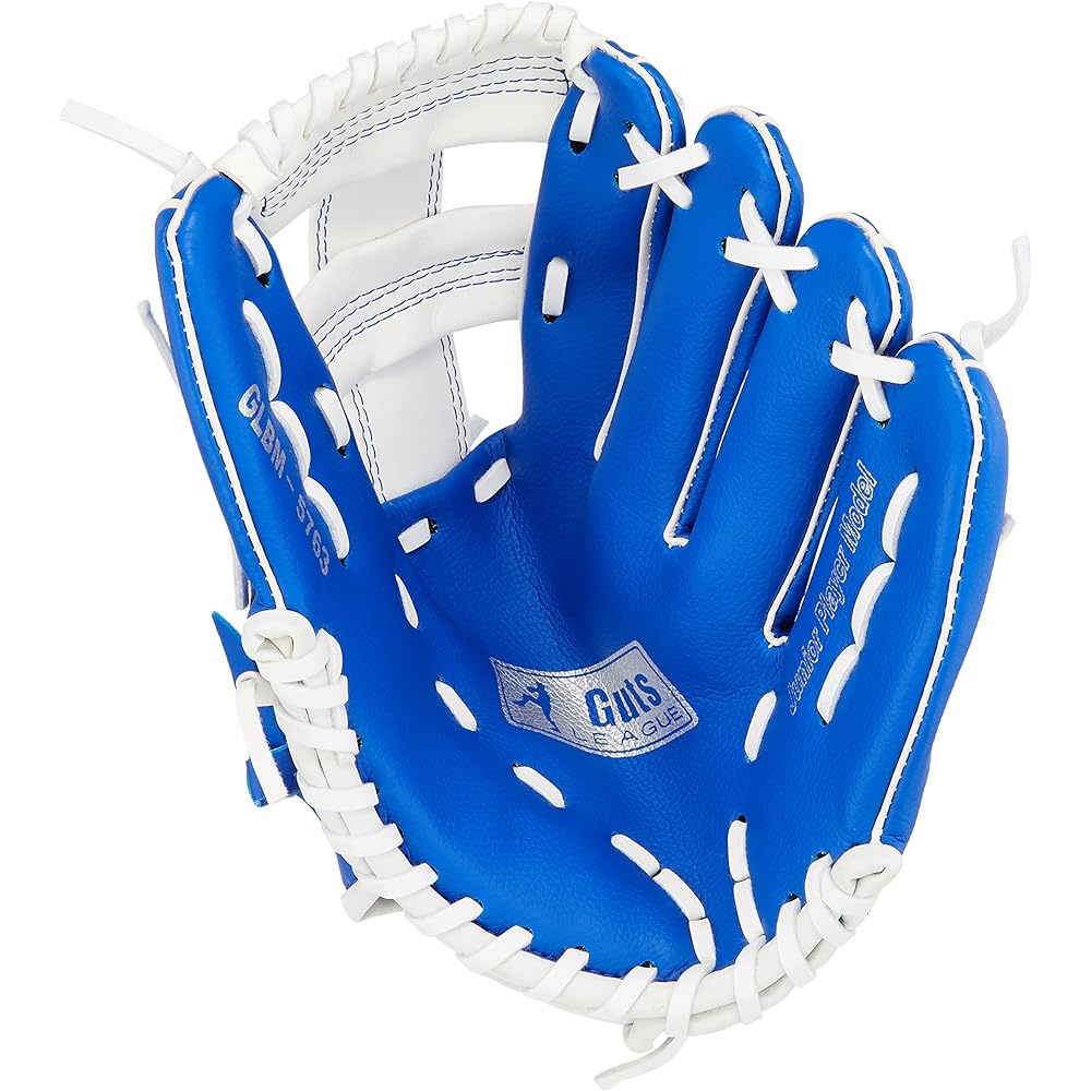 LEZAX Boys' (Middle to Upper Elementary School) Soft Baseball Gloves GUTS LEAGUE Right Throwing (Left Hand Worn) 10.5 Inches GLBM-5763 Blue