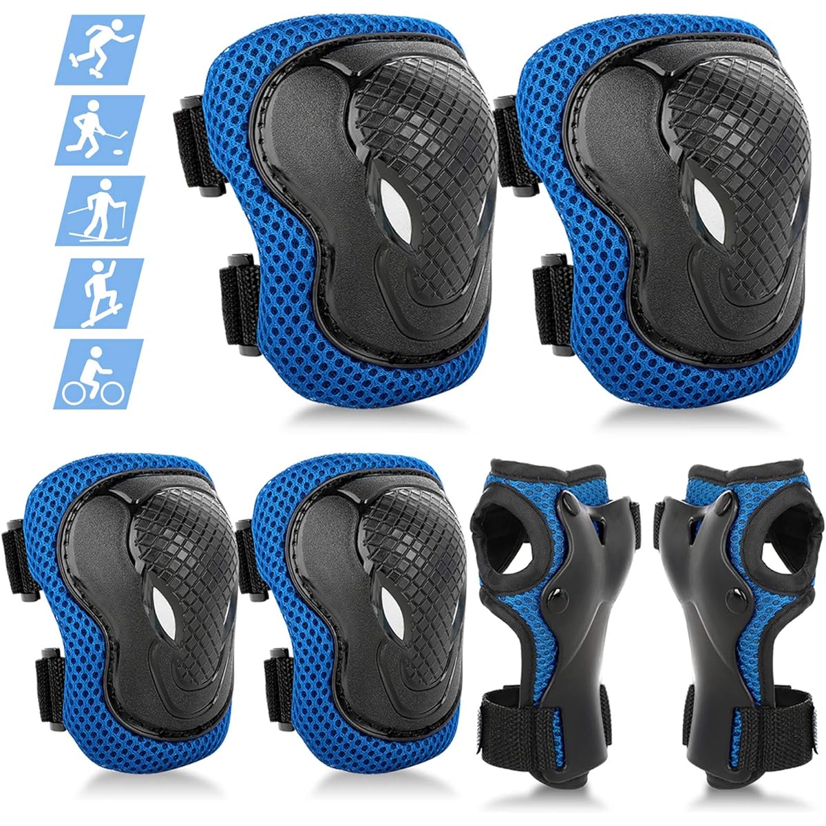 ValueTalks Kids Protective Gear, Kids Knee Pads Elbow Pads Set with Adjustable Straps for Rollerblades Skateboard Cycling Skate Bike Scooter
