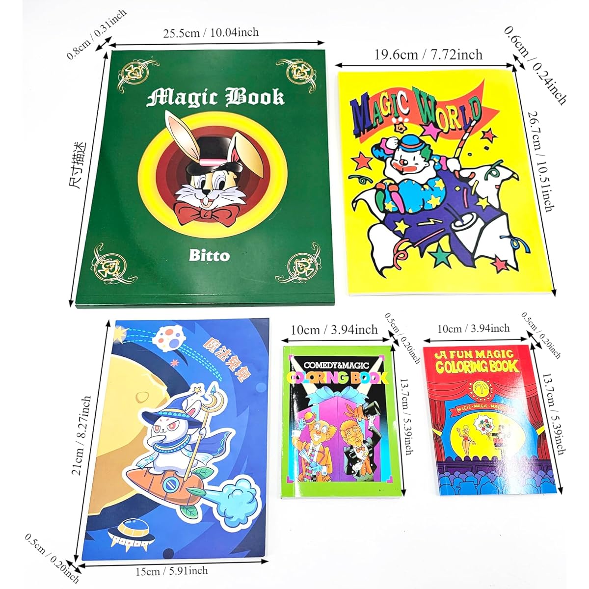 sumrica Magic 1 Piece Magic Coloring Book, Fun Magic Tricks, Magic Props Book for Kids, Teens & Adults (Large) 7.75 x 10.65 Inches