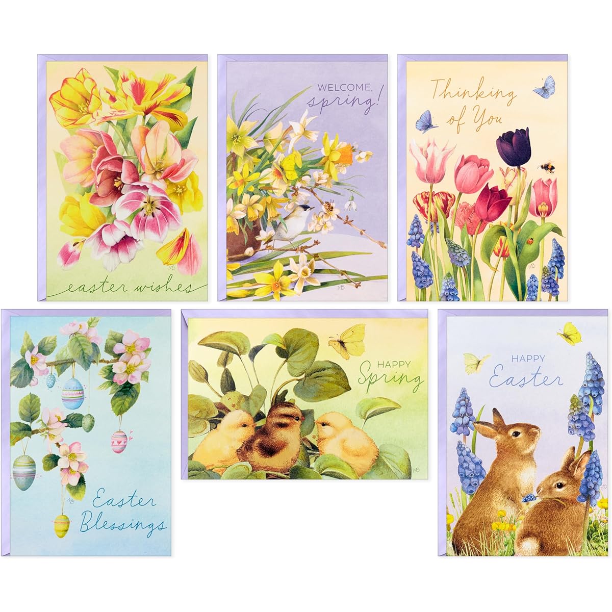 Hallmark Marjorlein Bastin Spring and Easter Card Assortment (36 Cards with Envelopes)