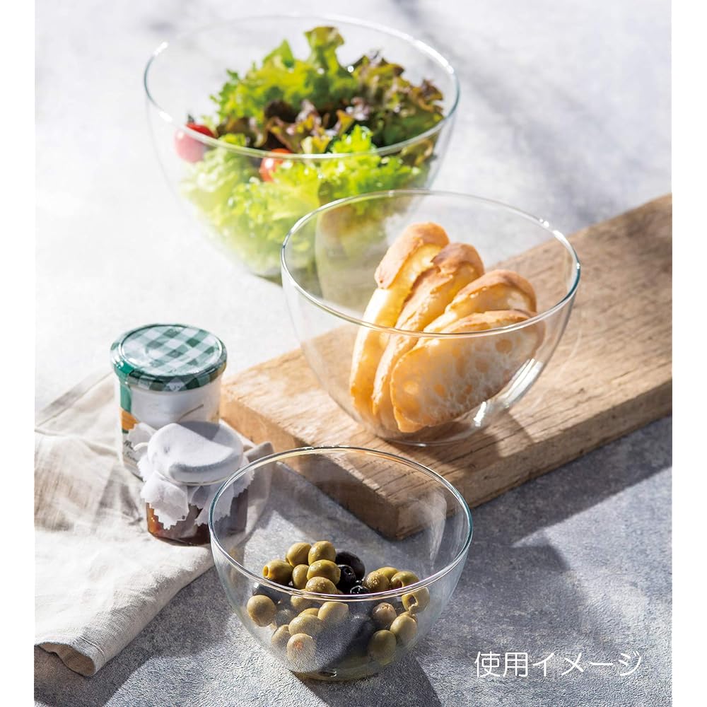 SIMAX Large Bowl Clear 3500ml Heat Resistant Mixing Bowl SI34(6646/FR)(4) 4 Pieces