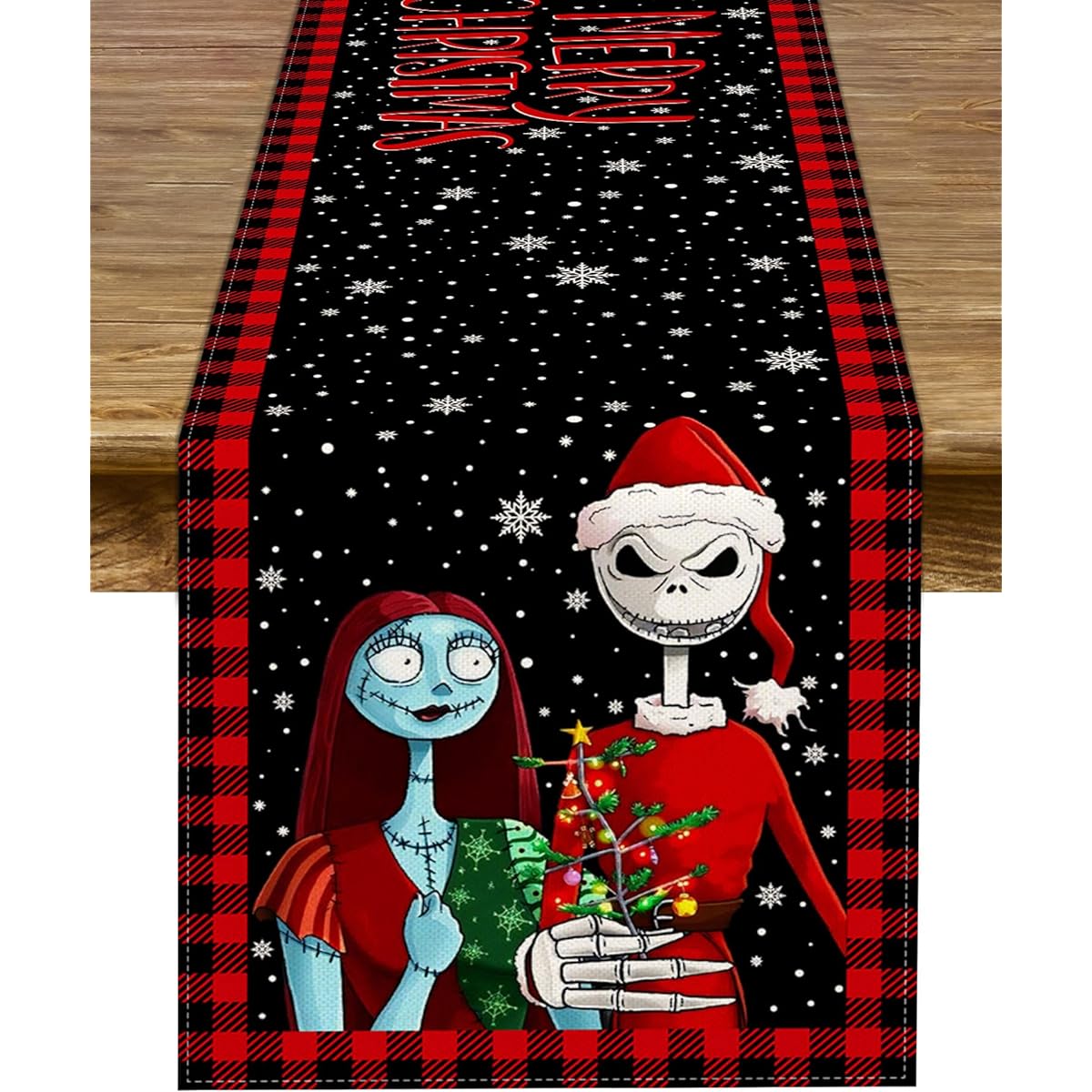Christmas Table Runner The Nightmare Before Christmas Winter Holiday Party Kitchen Fireplace Dining Room Home Decoration