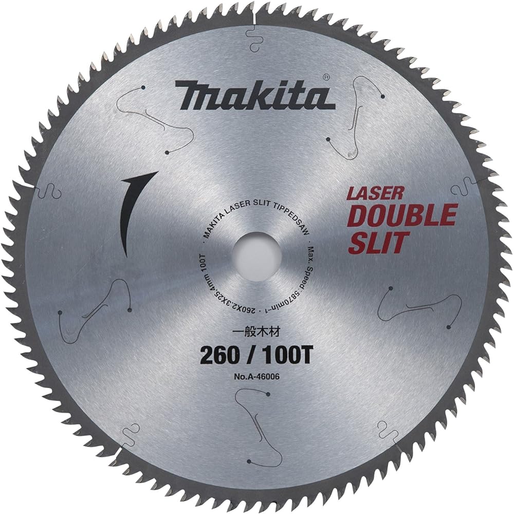 Makita Chip Saw Double Slit Outer Diameter 260mm Number of Blades 100T High Rigidity Type For General Wood (Tabletop Circular Saw) A-46006
