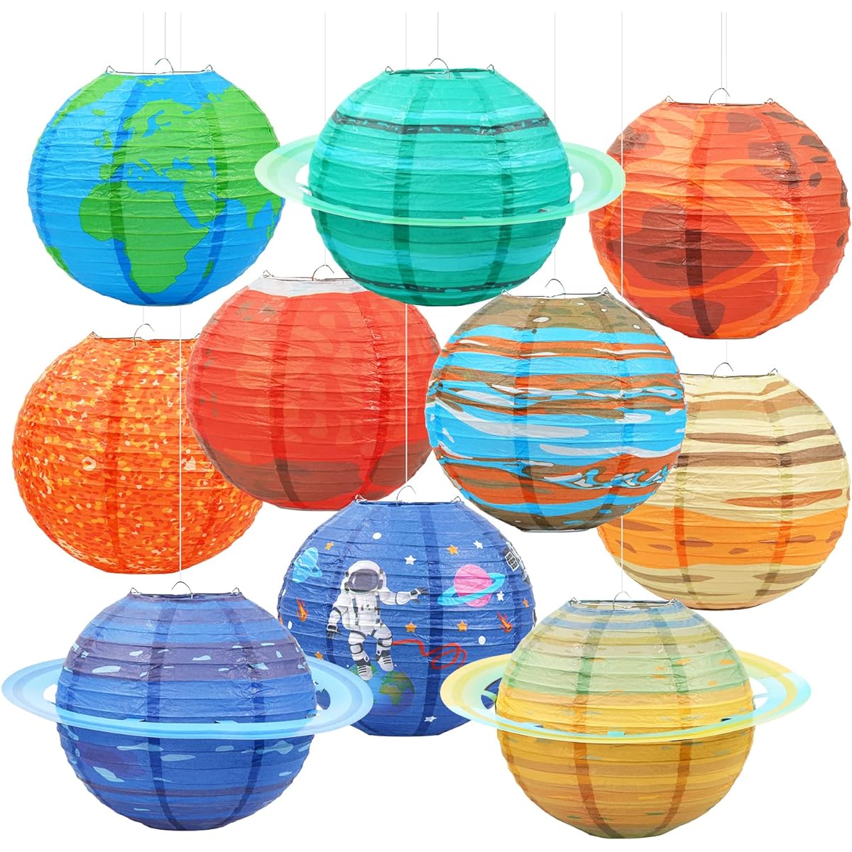 Planet Paper Lanterns Outer Space Party Decorations Solar System Planets Lanterns for Kids Space Theme Party Birthday Room Decorations