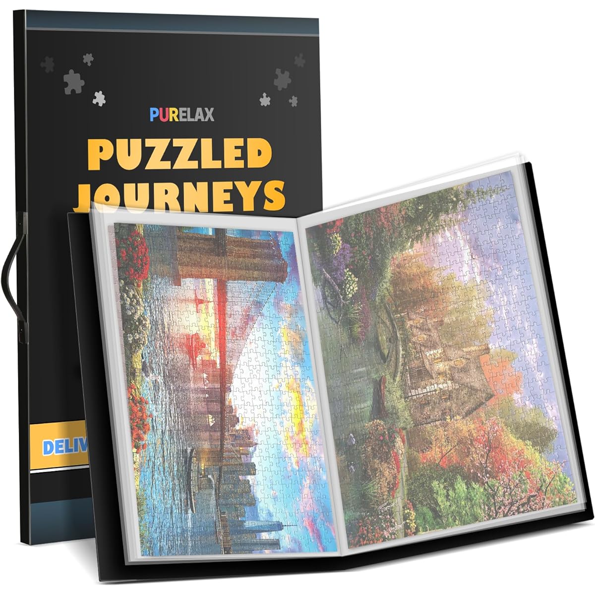 Purelax Puzzle Storage Organizer - A1 10 Pieces Puzzle Saver Large Capacity Jigsaw Puzzle Organizer Portable with 20 Pockets Dustproof Protective Puzzle Accessories