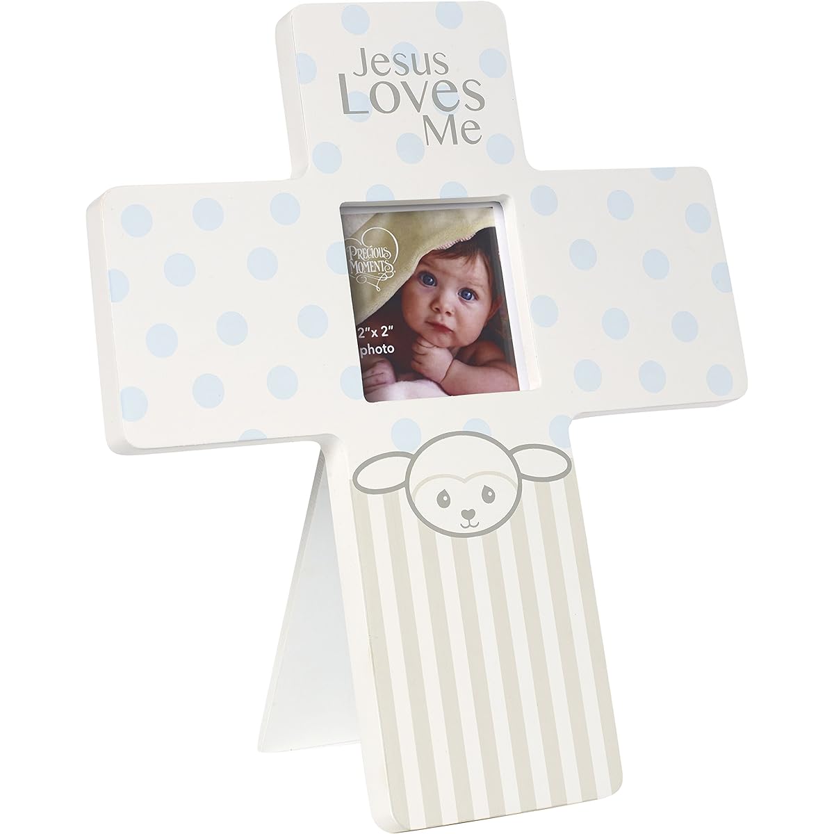 Precious Moments Baby Gift Precious Lamb Jesus Loves Me Cross Photo Frame for Girls 163455