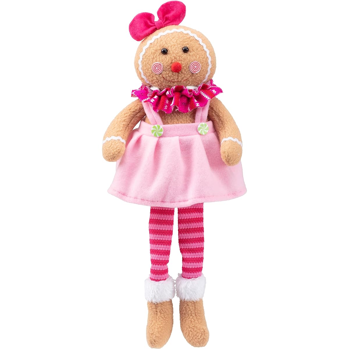 SCS Direct Elf Stuffed Christmas Gingerbread Doll 17" Girls Gingerbread Cookies Cute Shelf Decor - Fun Kids Holiday Toys Buddy Decorate Your House, Tree, Home, Festive Santa Gift