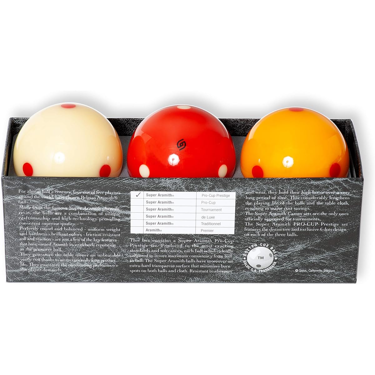 Aramith Super Pro Cup Prestige Carom Ball Set 61.5 mm