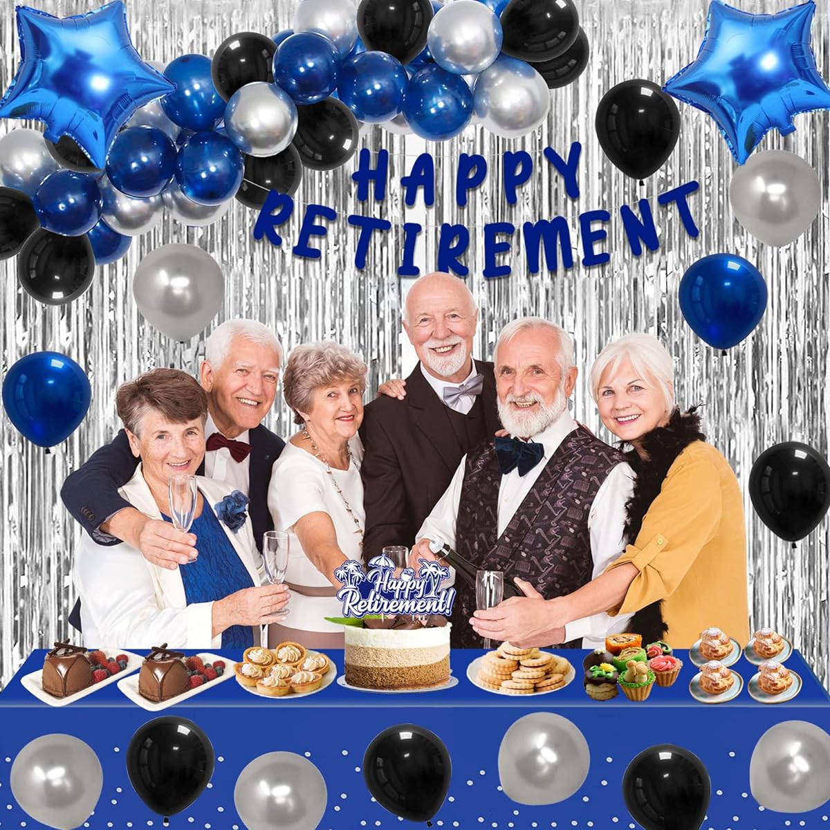 Retirement celebration blue balloons