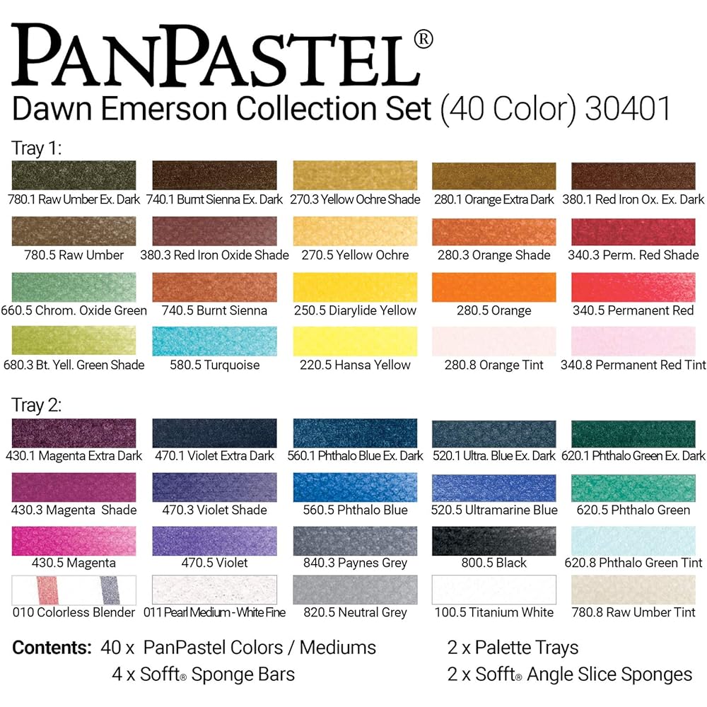 PanPastel 30401 Dawn Emerson Collection 40 Color Set 318459