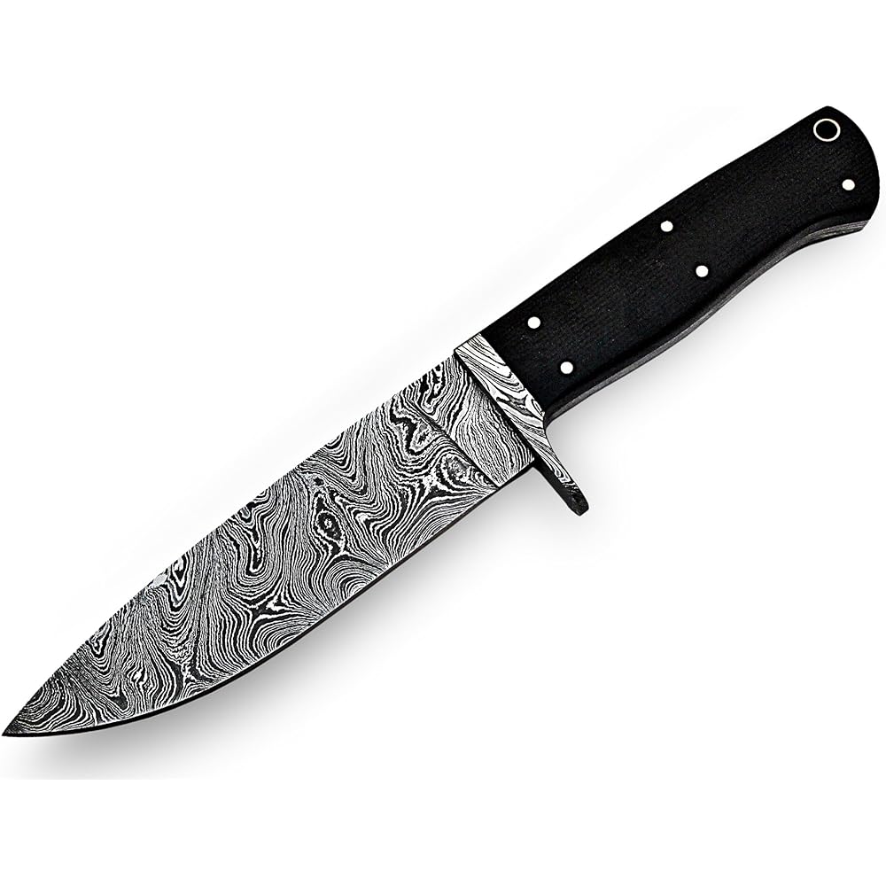 "Knife King" Custom Damascus Knife Custom Damascus handmade hunting knife. Leather sheath. Top quality.