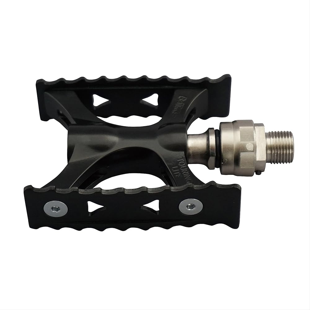 MKS (Mikashima) Pedals Made in Japan Touring Light Ezy Superior [TOURING-LITE Ezy Superior] Black Left and Right Set & PEDAL SPANNER (Pedal Spanner) Chrome Plated Steel [Set Purchase]