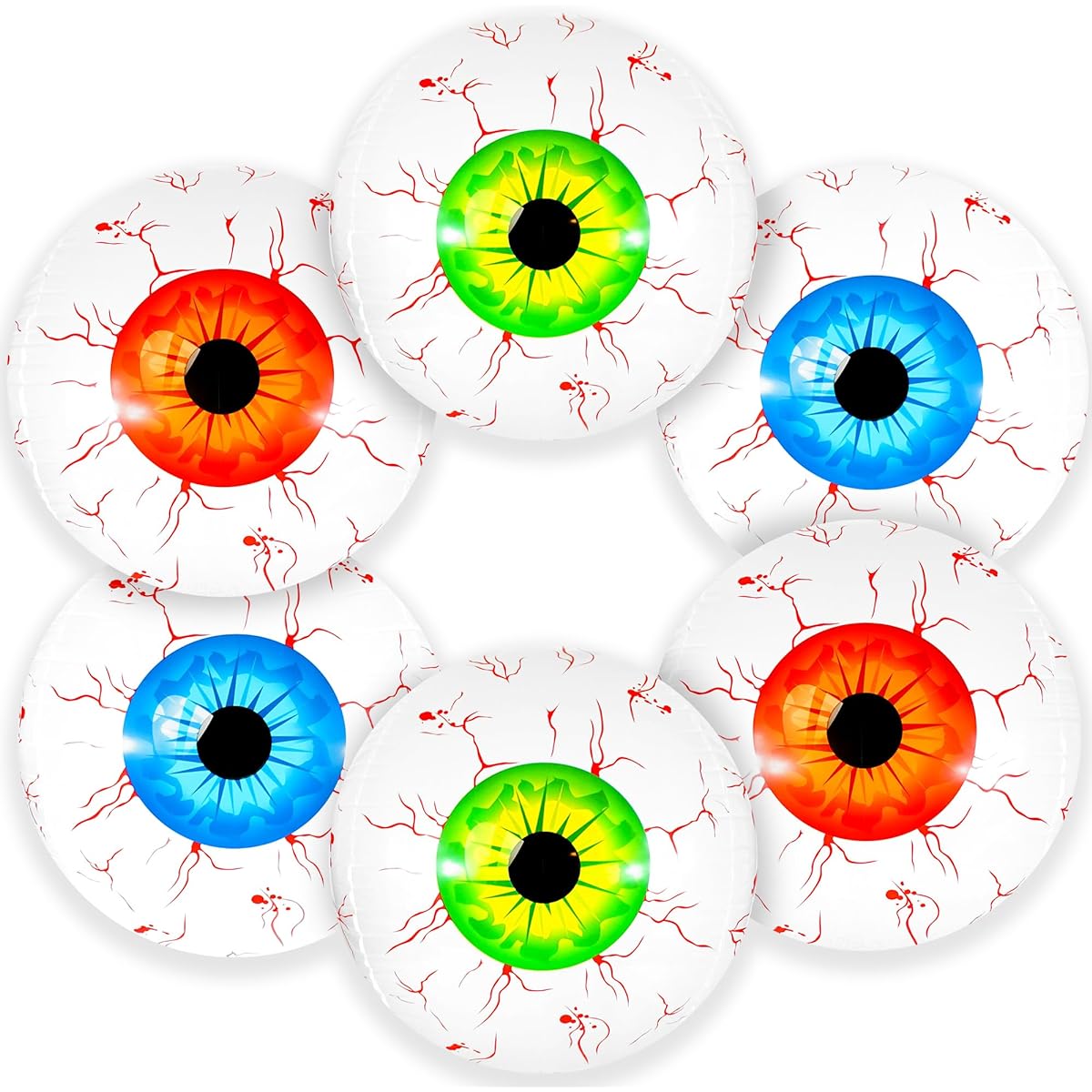 Halloween Eyes Mylar Balloons 6 Pack