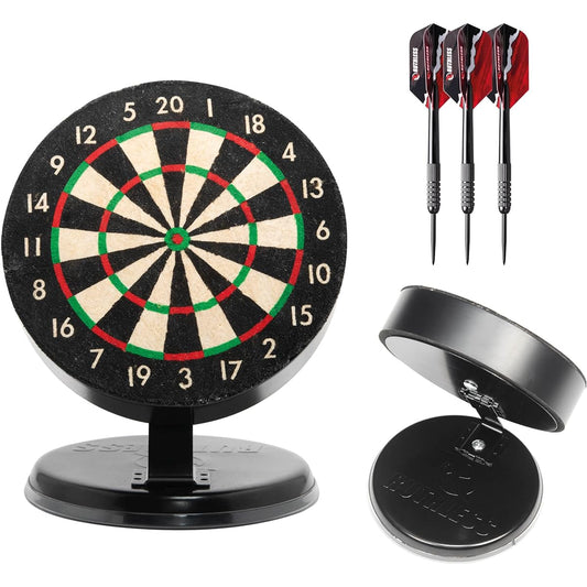 Ruthless Mini Dartboard Set | Miniature Desktop Darts and Dartboard Set for Home or Office with Mini Steel Tip Darts