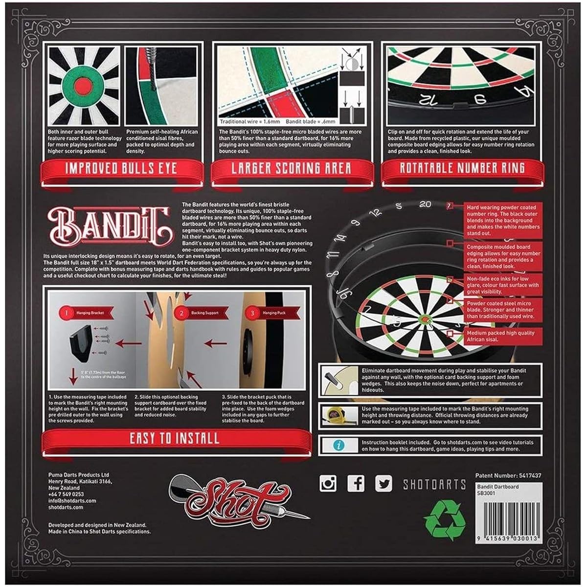 Shot Bandit Plus Dartboard