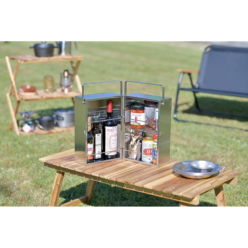 CAPTAIN STAG Spice Box Condiment Container Stainless Steel Multi BOX Tall Framework UP-2010