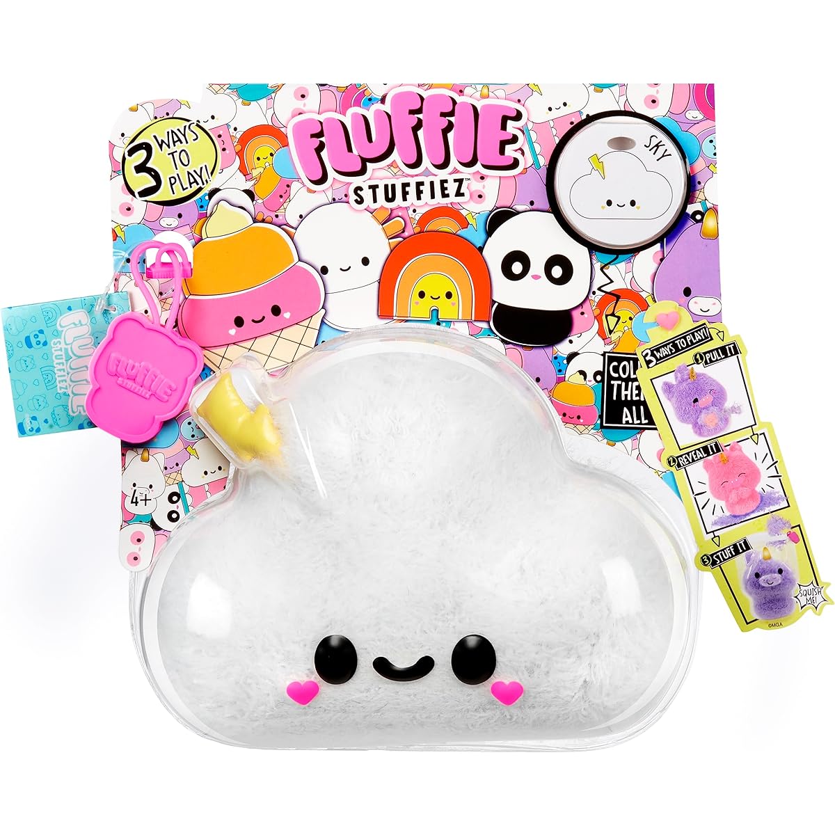 Fluffie Stuffiez Cloud Small Collectible Plush Toy - Huggable ASMR Fidget DIY Fur Pull Reveals Surprise Unboxing Ultra Soft Fluff