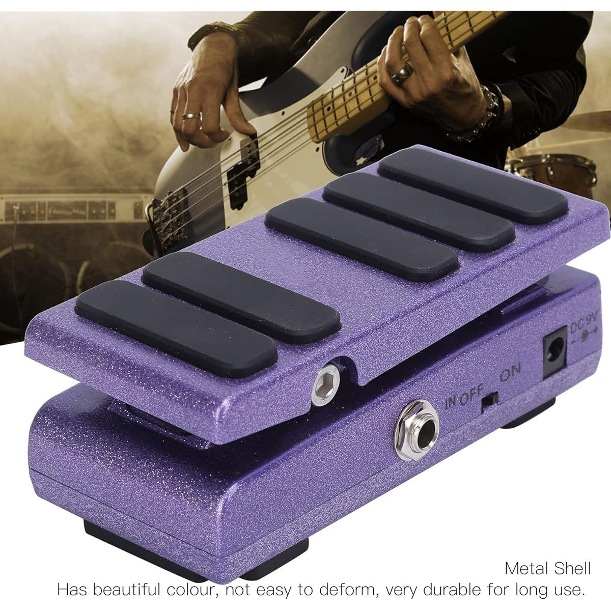 Effect Pedal, Bass Wah Vol Guitar Effect Pedal Easy Adjustment 2 in 1 for Playing