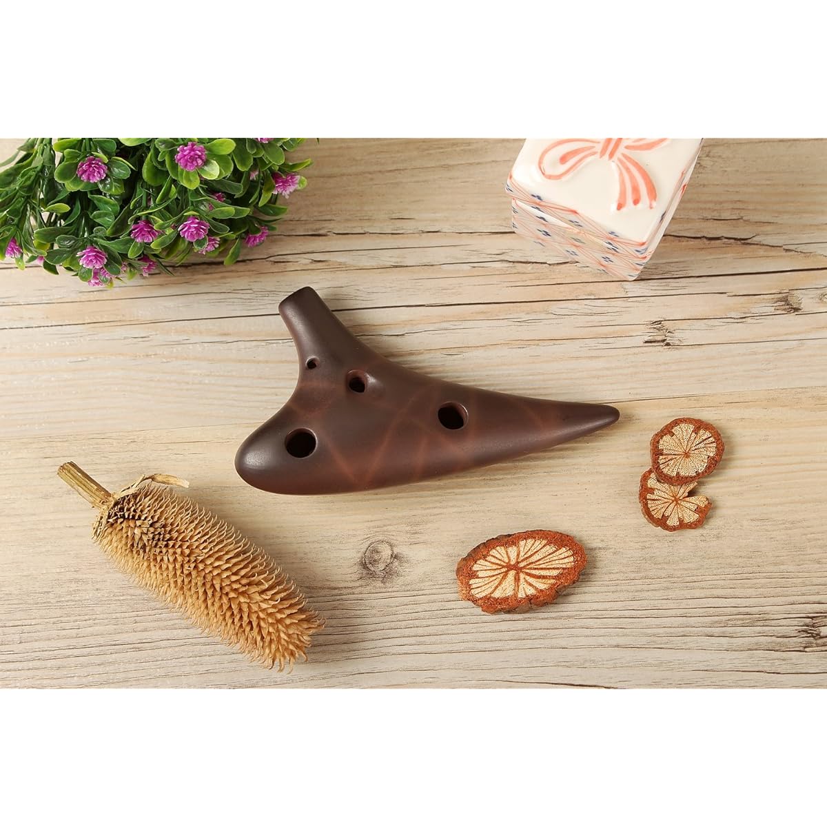 TNG Ocarina Musical Instrument [Single / 12 holes / Soprano / C key / Red clay / SC] High quality (with special case) Ocarina Wind blowing Purple sand