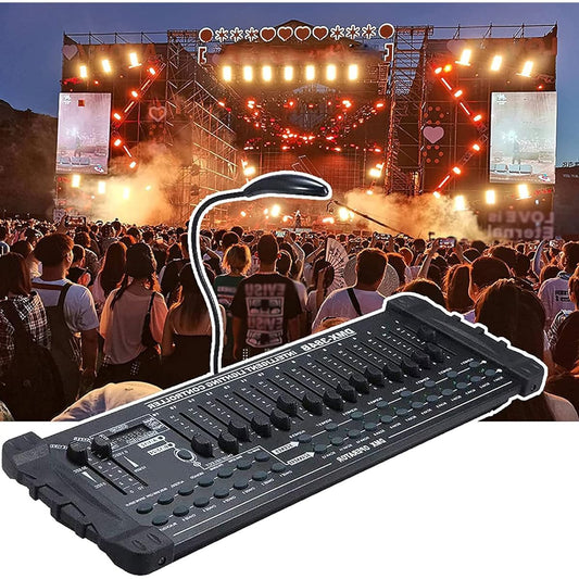 384 Channel Controller, Lighting Controller Channel, 384 Control Channels Can Control 24 Groups of 16 Channels for Professional Dj Bar Stage Club Wedding
