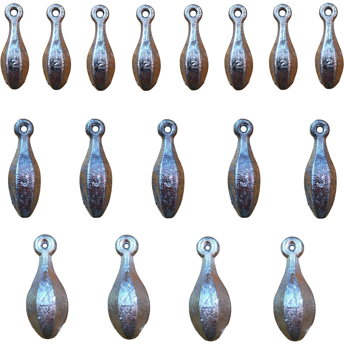 Bundle - Fishing Bank Sinkers Weights: 8-60ml Bank Sinkers, 5-90ml Bank Sinkers and 4-120ml Bank Sinkers