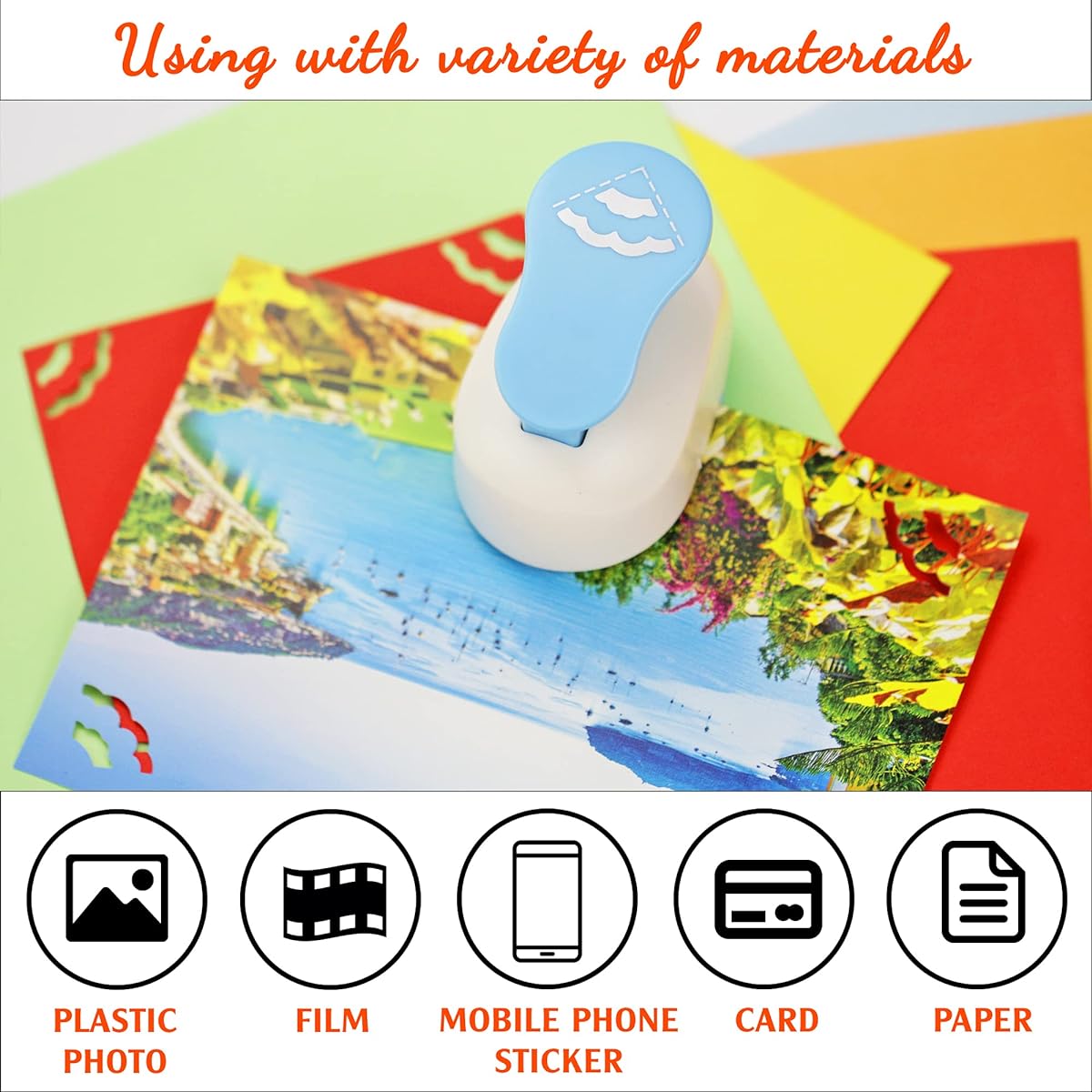 Ecohu Paper Craft Lever Corner Punch - 1 Inch Scroll Corner Craft Punch for Paper Craft Greeting Card Handmade Scrapbook Border Punch DIY Art