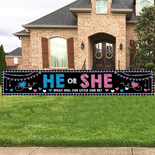 ANATANOWOR Gender Reveal Decorations Gender Reveal Party Supplies (118.7x19.7inch)