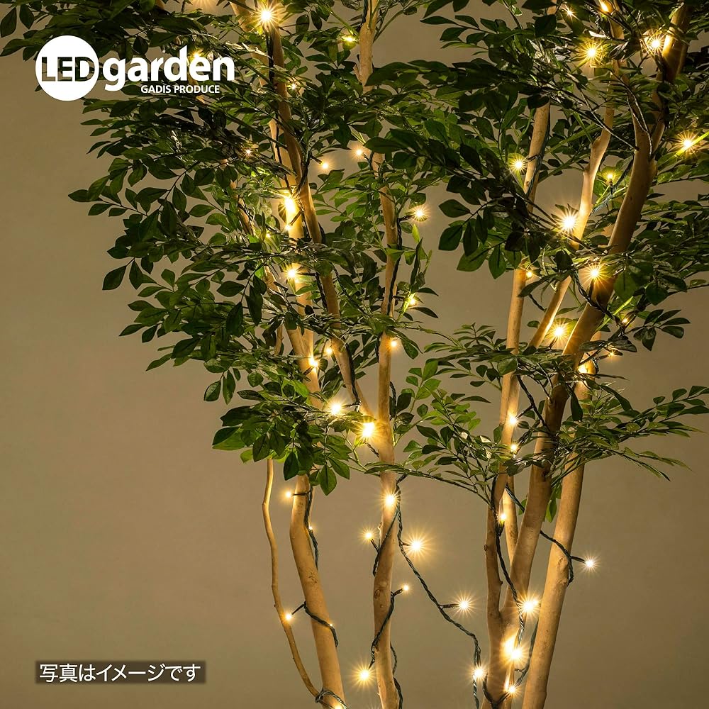 Takasho Garden Light Illumination Straight 100 Bulbs Champagne Gold Total Length: Approx. 11.8m Outdoor Indirect Lighting Waterproof Warm Light PVC Resin LIT-ST100C