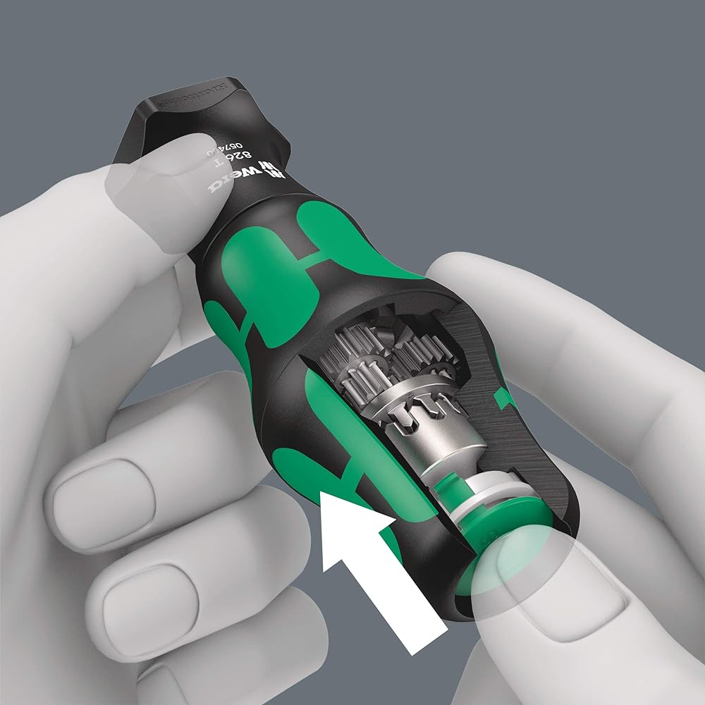 Wera 05057480001 | Ratchet Driver with Rapidaptor Adapter Kraftform 826 T Turbo Acceleration Holder 1/4" x 146mm [Regular Japanese Import Product]